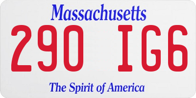 MA license plate 290IG6