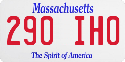 MA license plate 290IH0