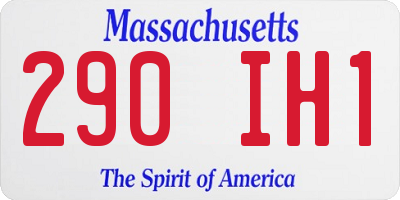MA license plate 290IH1