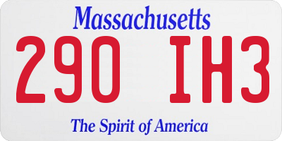 MA license plate 290IH3