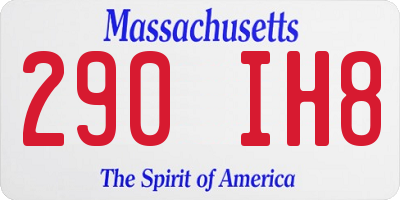 MA license plate 290IH8
