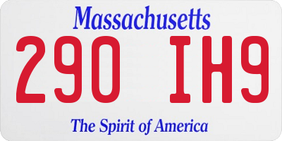 MA license plate 290IH9
