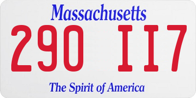 MA license plate 290II7