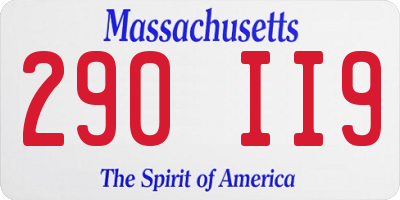 MA license plate 290II9
