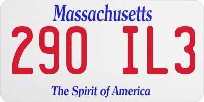 MA license plate 290IL3