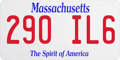 MA license plate 290IL6