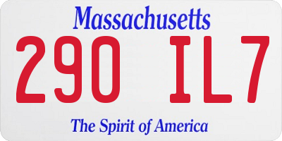 MA license plate 290IL7