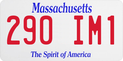 MA license plate 290IM1