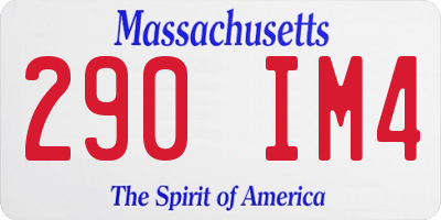 MA license plate 290IM4