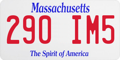 MA license plate 290IM5