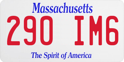 MA license plate 290IM6