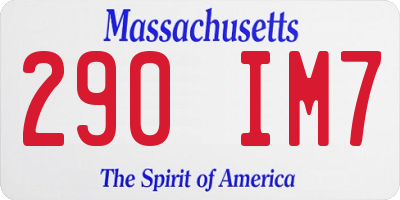 MA license plate 290IM7