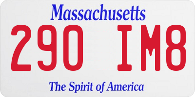 MA license plate 290IM8