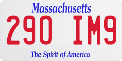 MA license plate 290IM9