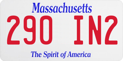 MA license plate 290IN2