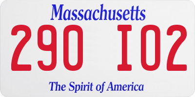 MA license plate 290IO2