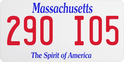 MA license plate 290IO5