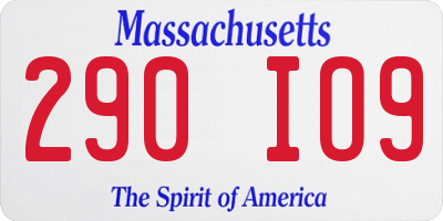 MA license plate 290IO9
