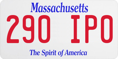 MA license plate 290IP0