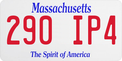 MA license plate 290IP4