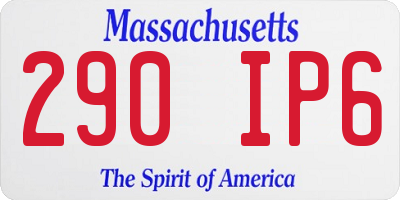 MA license plate 290IP6