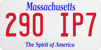 MA license plate 290IP7