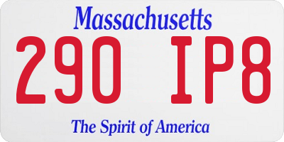 MA license plate 290IP8