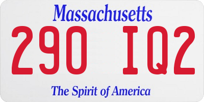MA license plate 290IQ2