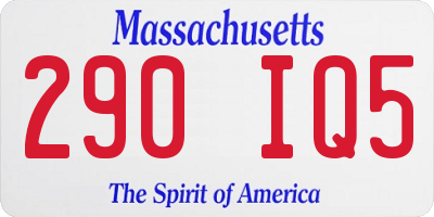 MA license plate 290IQ5
