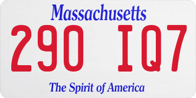 MA license plate 290IQ7
