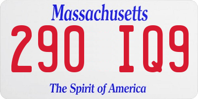 MA license plate 290IQ9