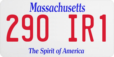 MA license plate 290IR1