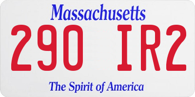 MA license plate 290IR2