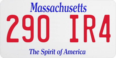 MA license plate 290IR4