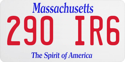 MA license plate 290IR6