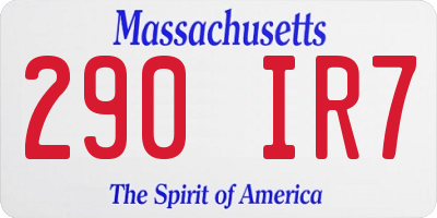 MA license plate 290IR7