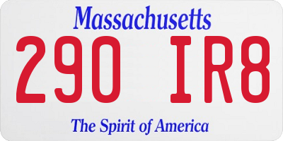 MA license plate 290IR8