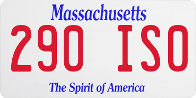 MA license plate 290IS0
