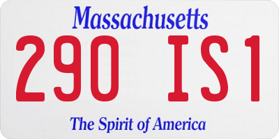 MA license plate 290IS1