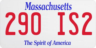 MA license plate 290IS2