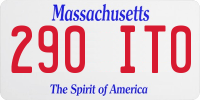 MA license plate 290IT0