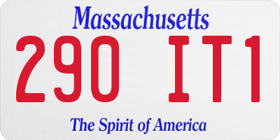 MA license plate 290IT1
