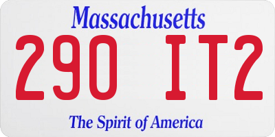 MA license plate 290IT2