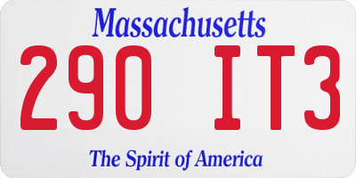 MA license plate 290IT3