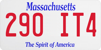 MA license plate 290IT4