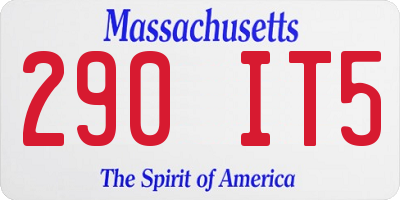 MA license plate 290IT5