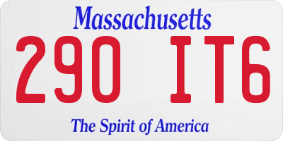 MA license plate 290IT6