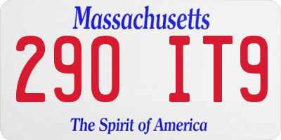 MA license plate 290IT9
