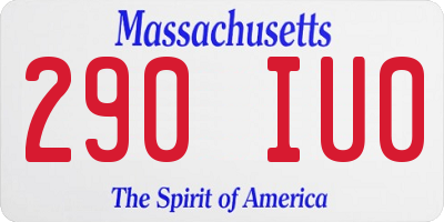 MA license plate 290IU0