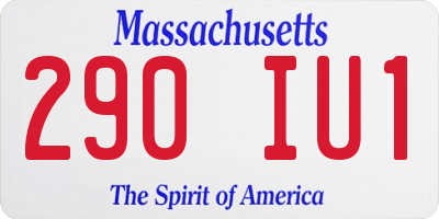 MA license plate 290IU1